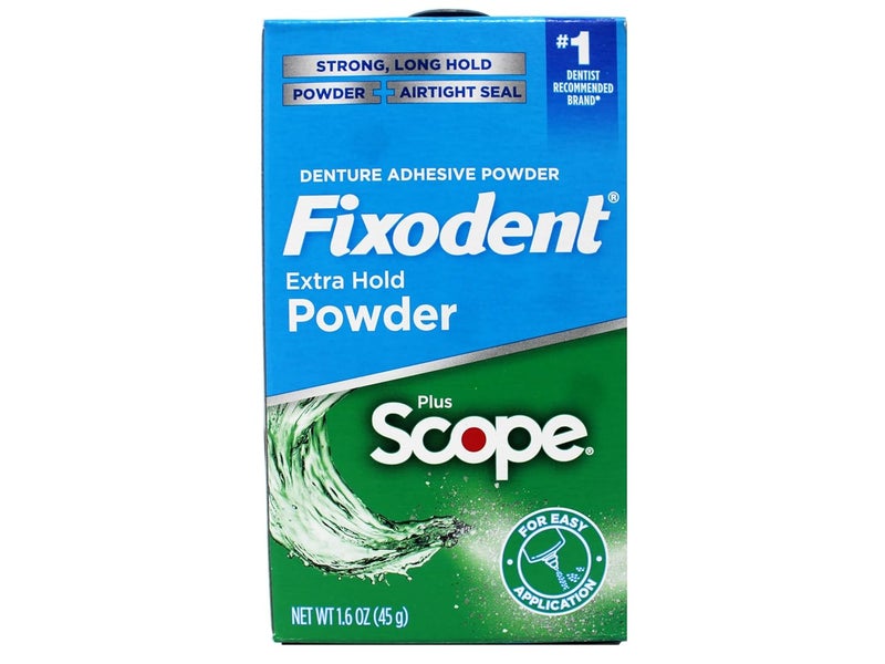 Fixodent Denture Adhesive Powder, Extra Strong, Plus Scope, Strong, Long Hold Powder, Airtight Seal, 1.6 OZ, Pack of 3 - Image 3